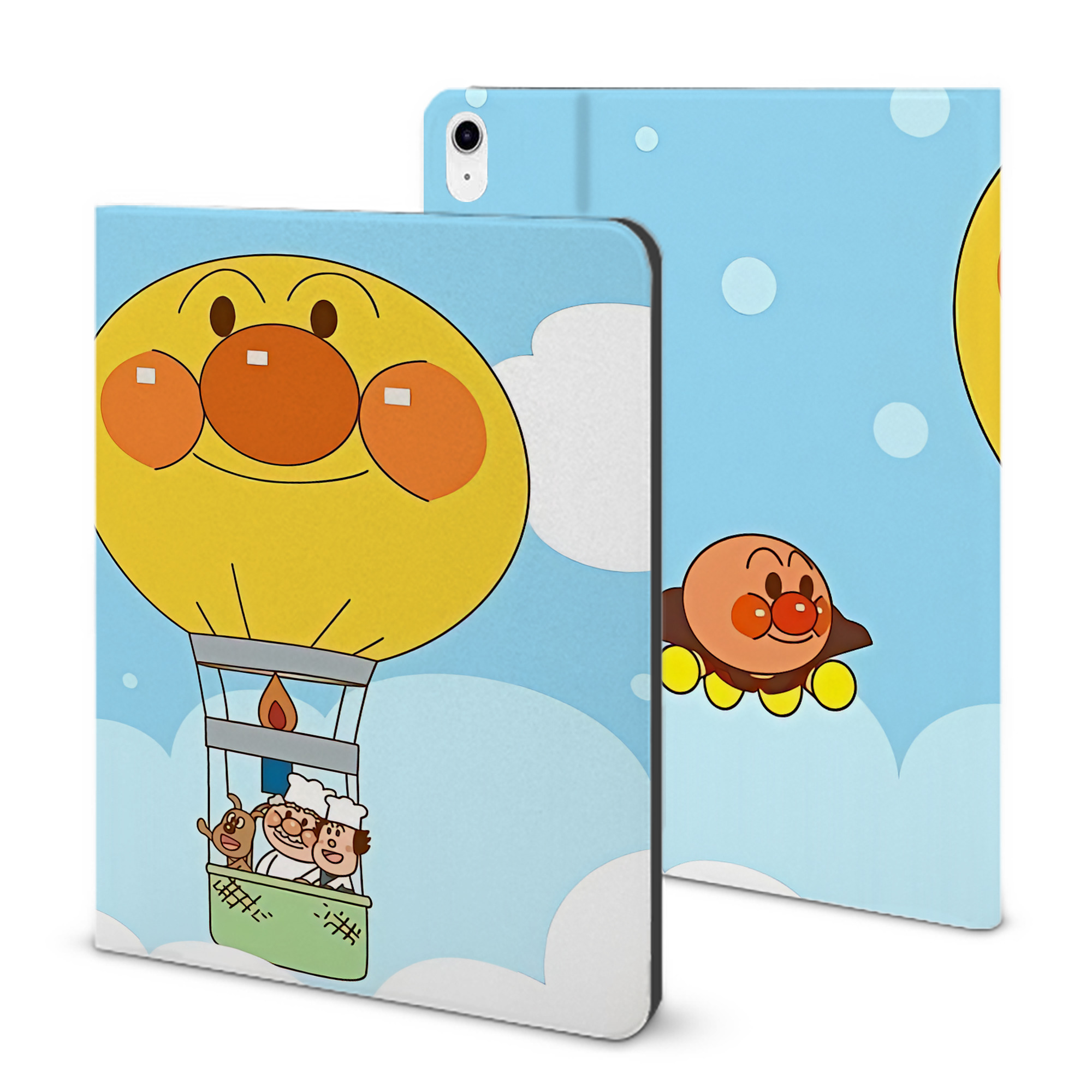 （画像用） アンパンマン Anpanman IPad ケース ブック型 PUレザー TPU 耐衝撃 軽量 薄型 ペン収納なし 全面保護 IPad 各モデル対応